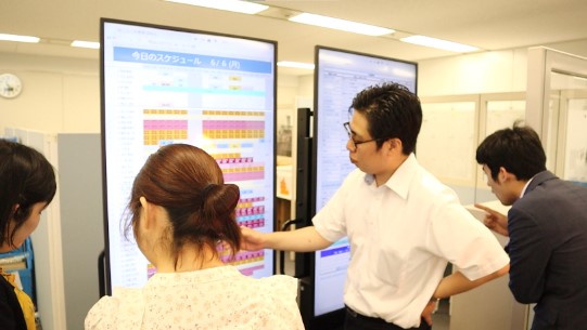 画像 デジタルサイネージによる自他の業務確認